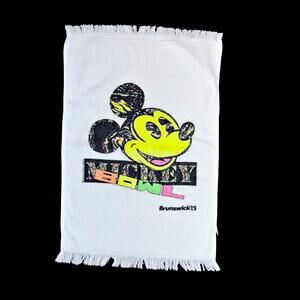 Vintage Brunswick Disney Mickey Mouse Bowling Bowl Towel GLOWS